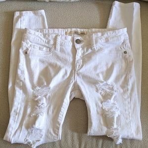 Sneak Peek Distressed White Jeans